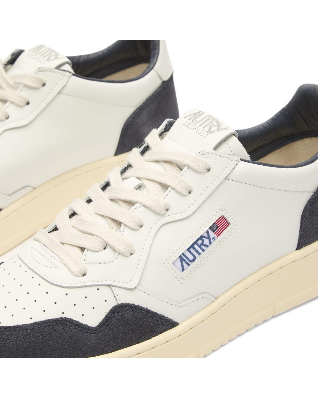 Autry White Medalist Low Leather Suede Sneakers for men