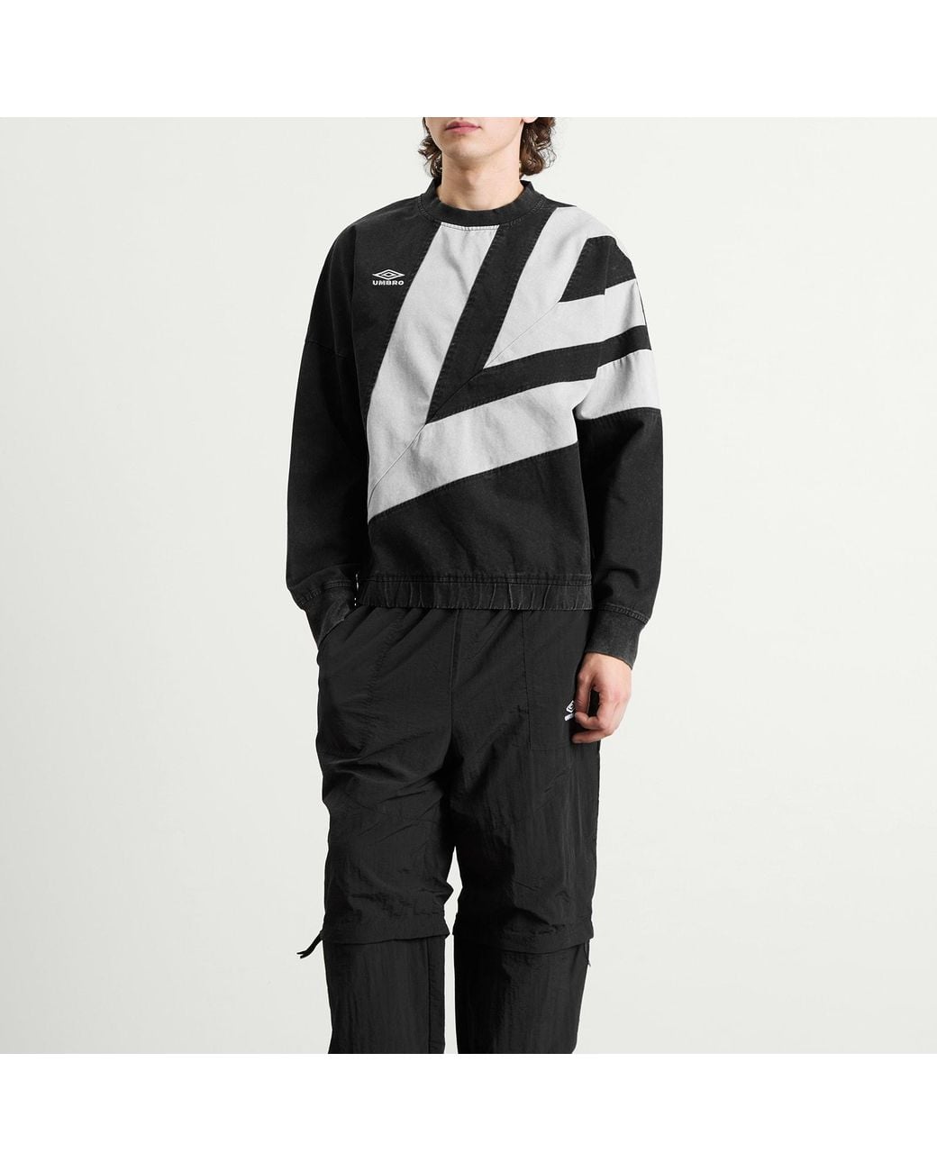 Umbro Black Washed Diamond Drill Sweat for men