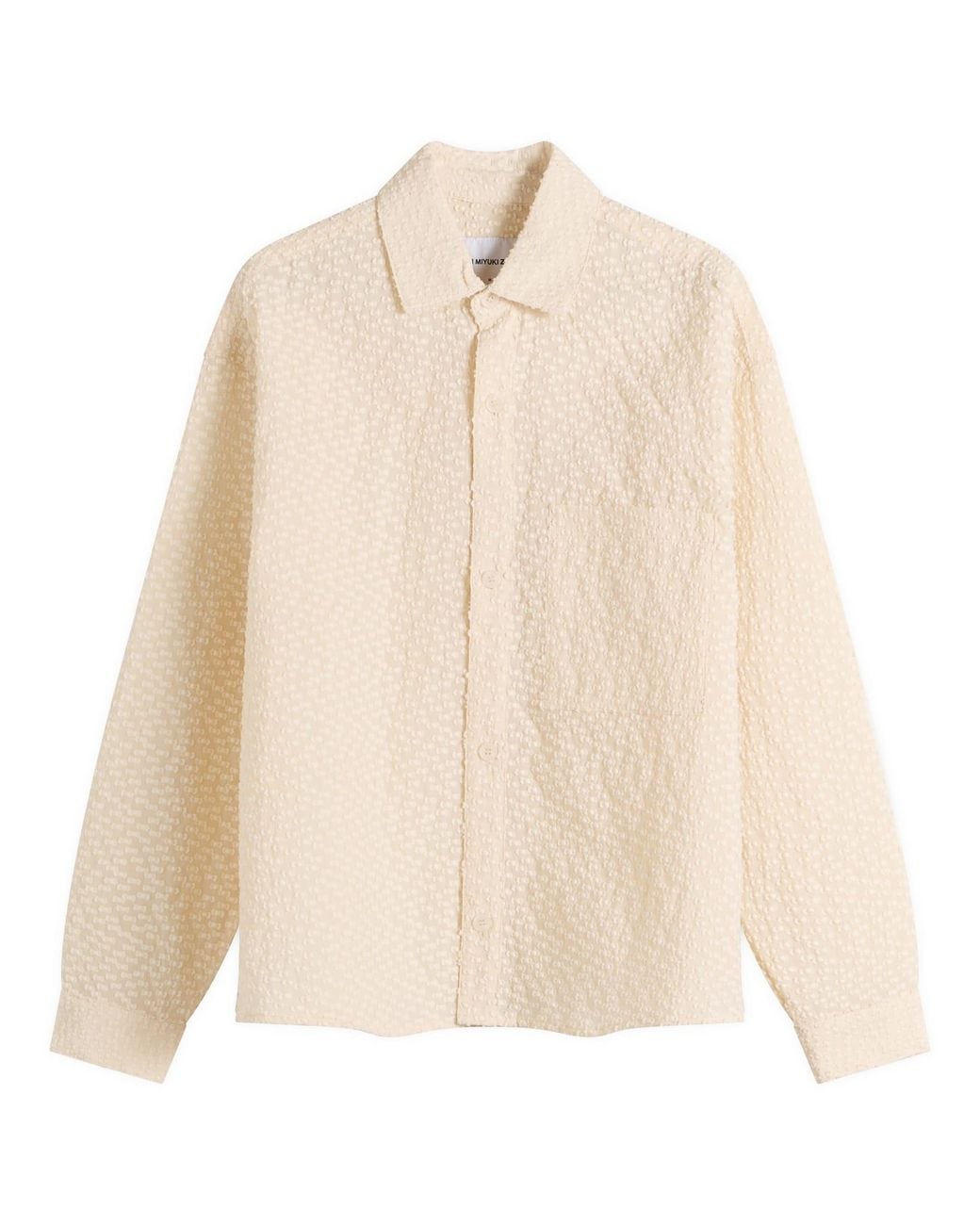 MKI Miyuki-Zoku Natural Ribbon Jacquard Box Dress Shirt for men