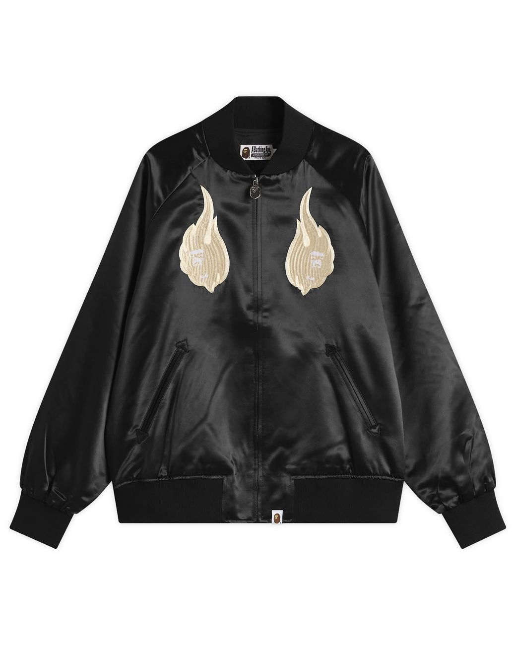 A Bathing Ape Black Skeleton Logo Souvenir Jacket for men