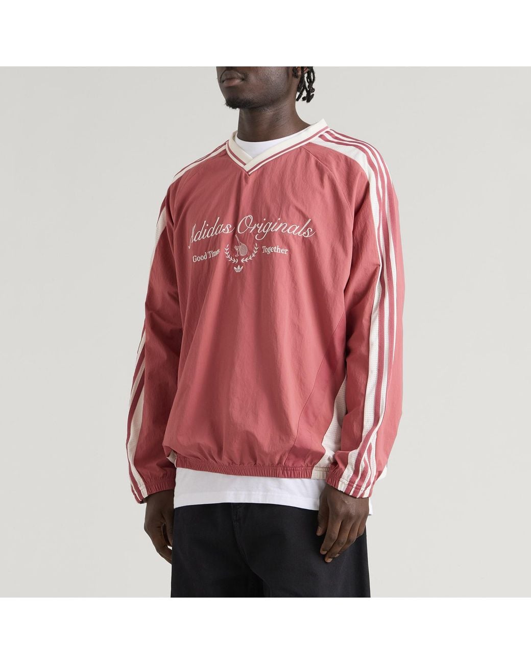 Adidas Pink Woven Crew Neck for men