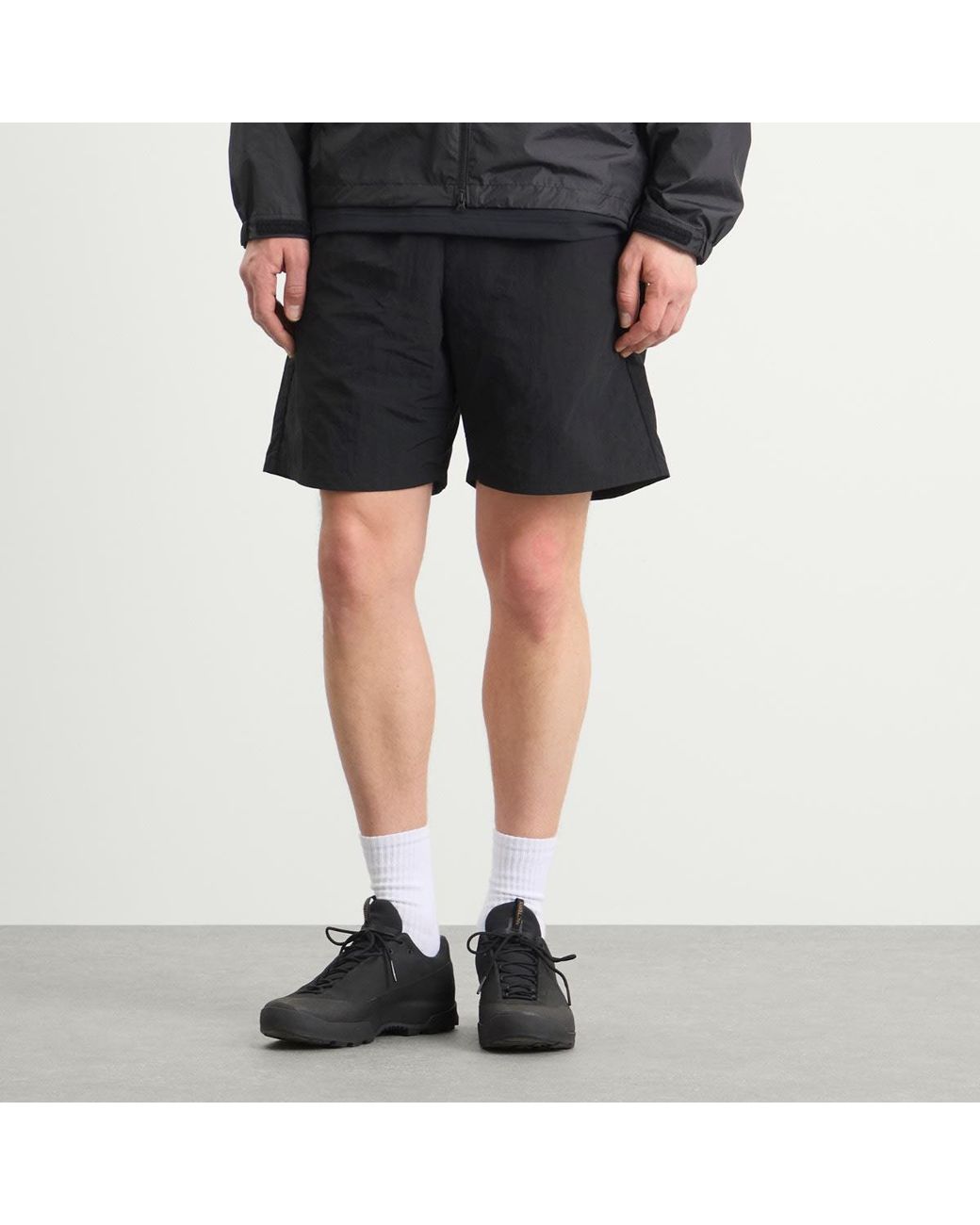 Goldwin Black Nylon Shorts for men