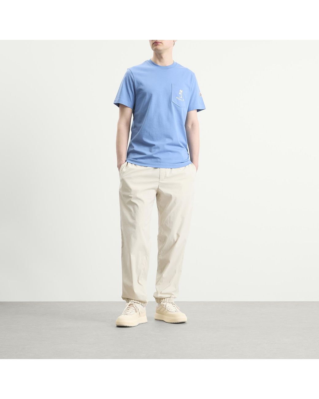 Moncler Natural Tonal Stripe Joggers for men