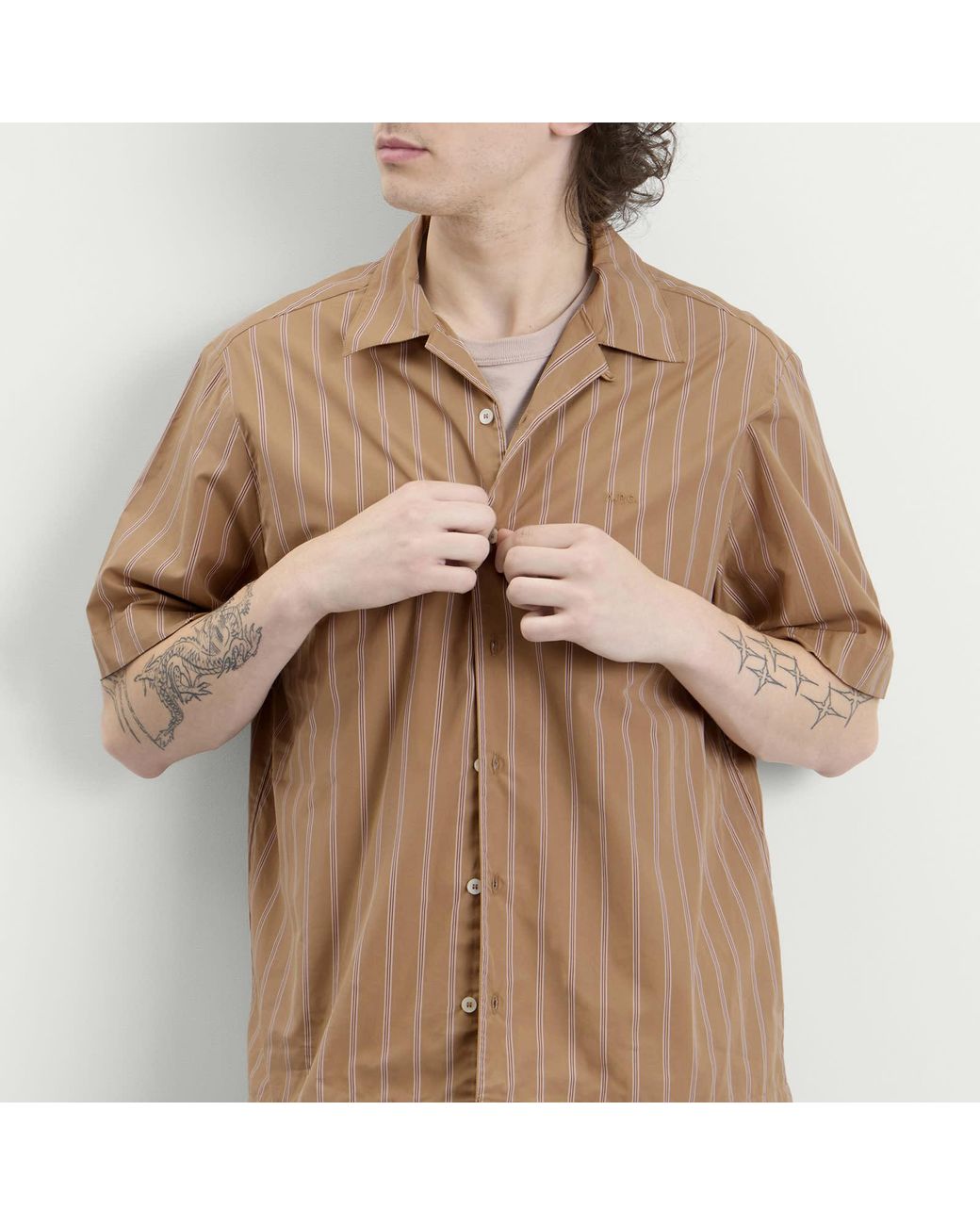 A.P.C. Brown Chemise Beckett Logo Shirt for men