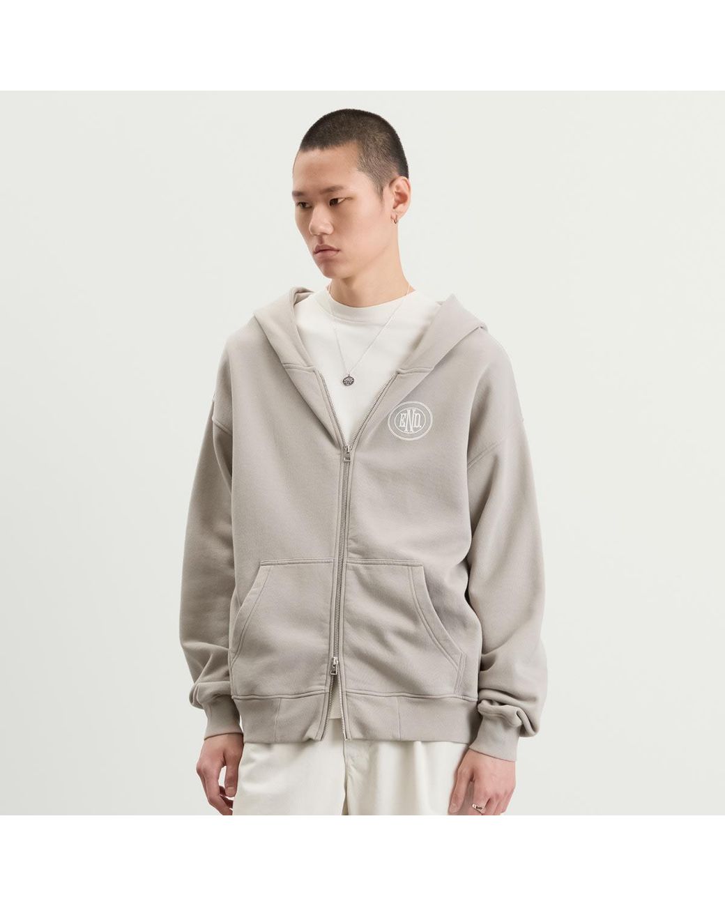 END. Gray Leisure Zip Hoodie