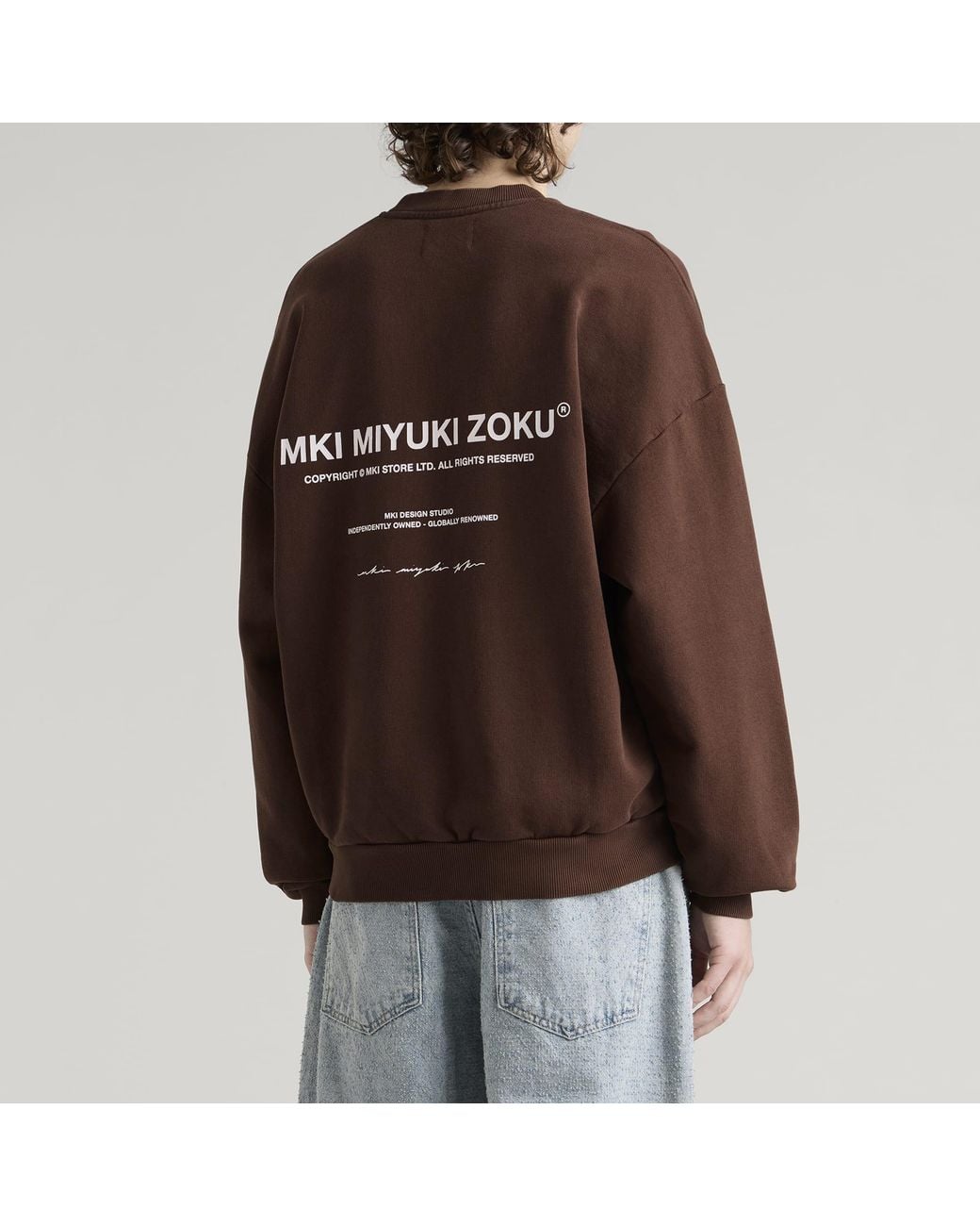 MKI Miyuki-Zoku Brown Design Studio Crewneck End. Exclusive for men