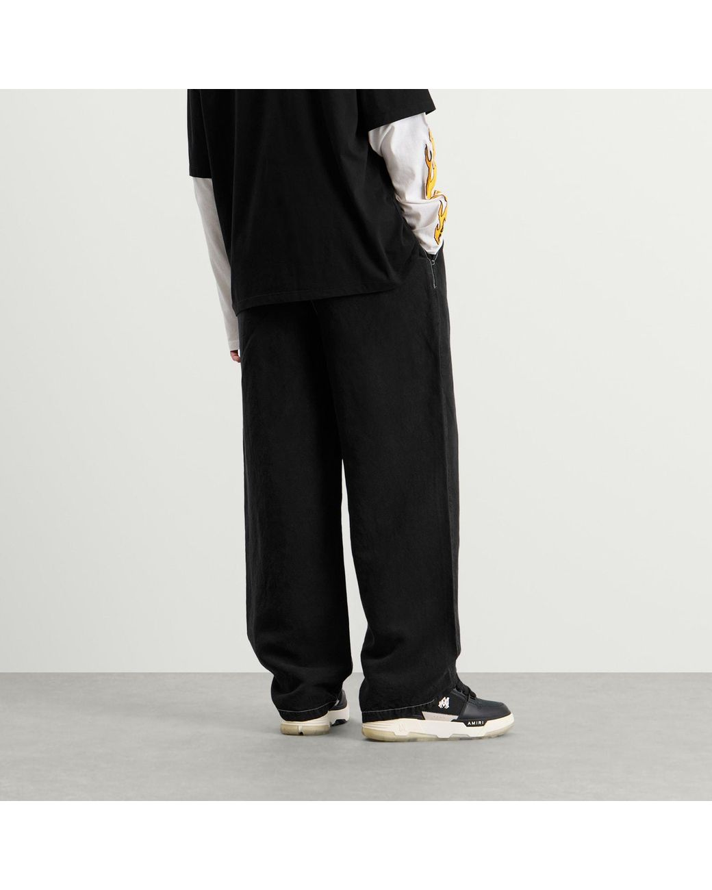 Amiri Black Script Linen Trouser for men