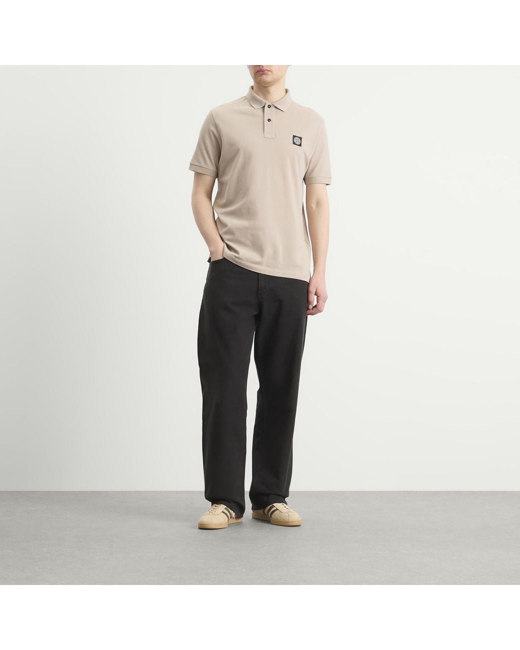 Stone Island Natural Patch Logo Polo for men
