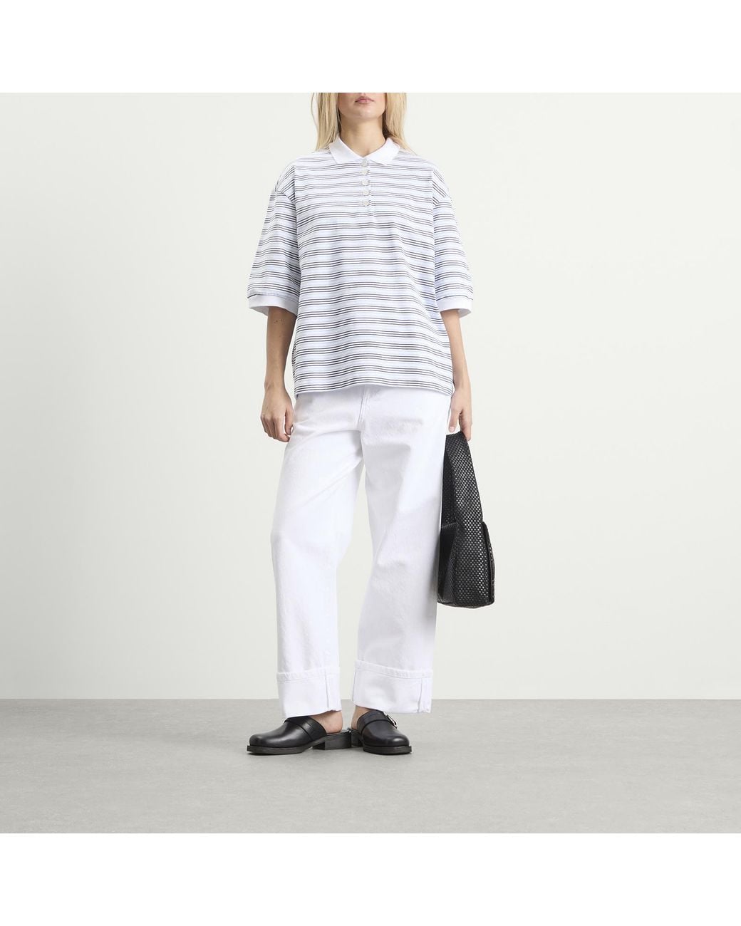 Rohe White Rohe Baggy Fit Turn-Up Denim