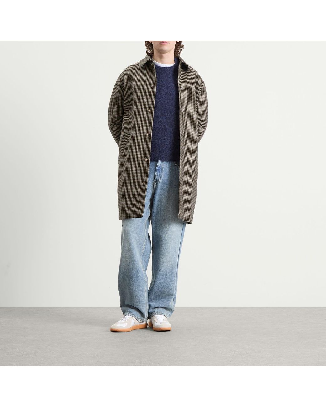 BOUND Blue Dexter Cropped Alpaca Jumper for men