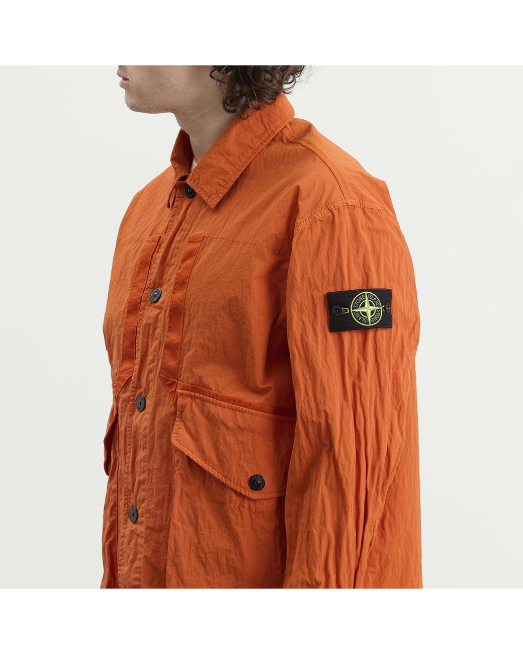 Stone Island Brown Warp Rib Nylon-Tc Coach Jacket for men