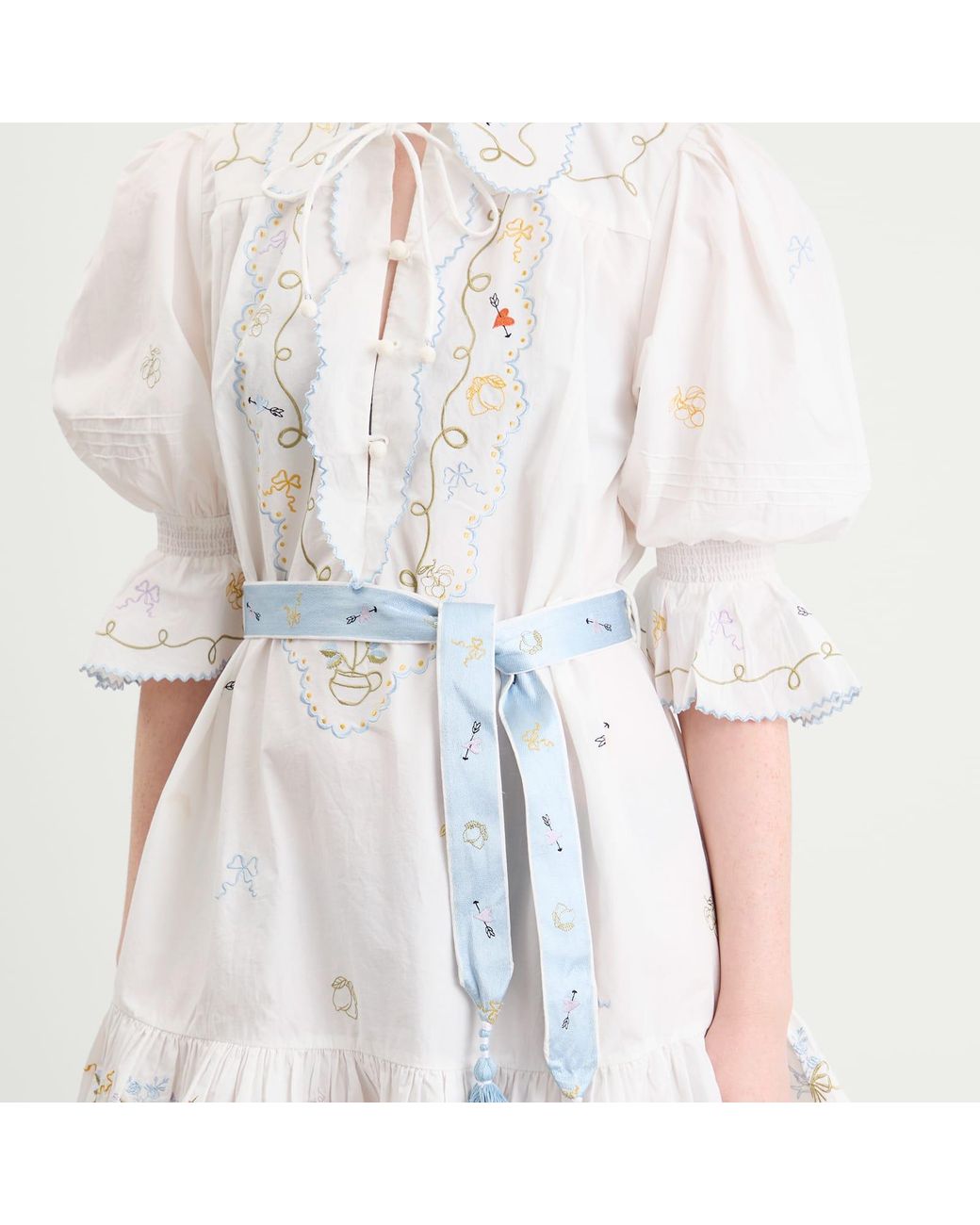 linen mini dress with sleeves Nikki Textured Linen Short Sleeve Dress in bazaar blue