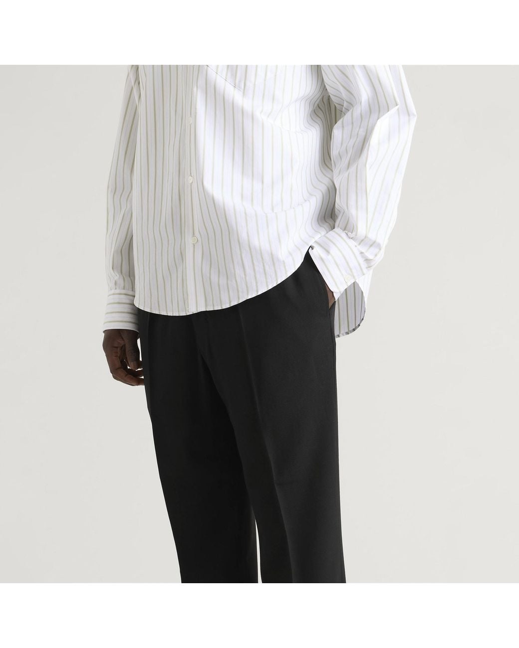 AMI Black Wool Elasticated Trousers for men