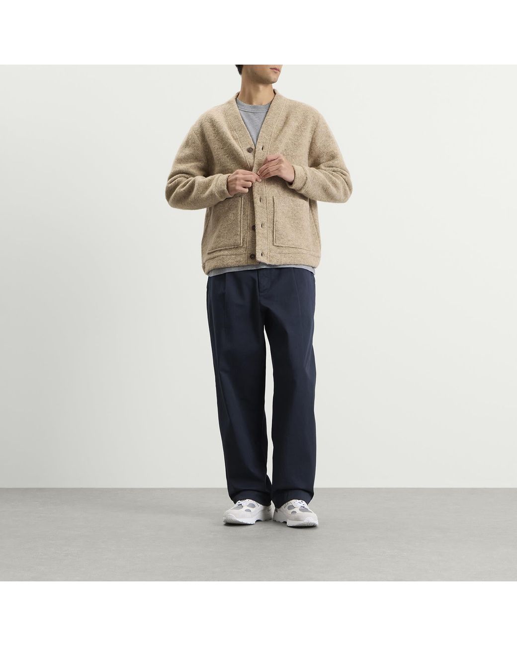 Universal Works Natural Wool Fleece Advance Cardigan for men