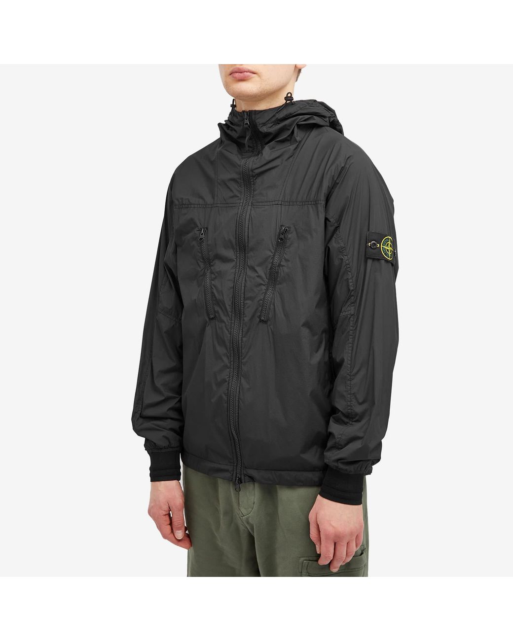 Stone Island Skin Touch Nylon-Tc Packable Jacket in Black Stone Island Skin Touch Nylon-Tc Packable Jacket in Black