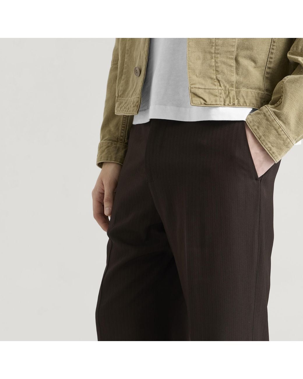 Acne Gray Palvin Fluid Herringbone Viscose Trousers for men