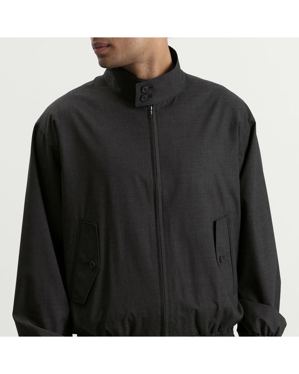 Auralee Black Tropical Wool Zip Blouson for men