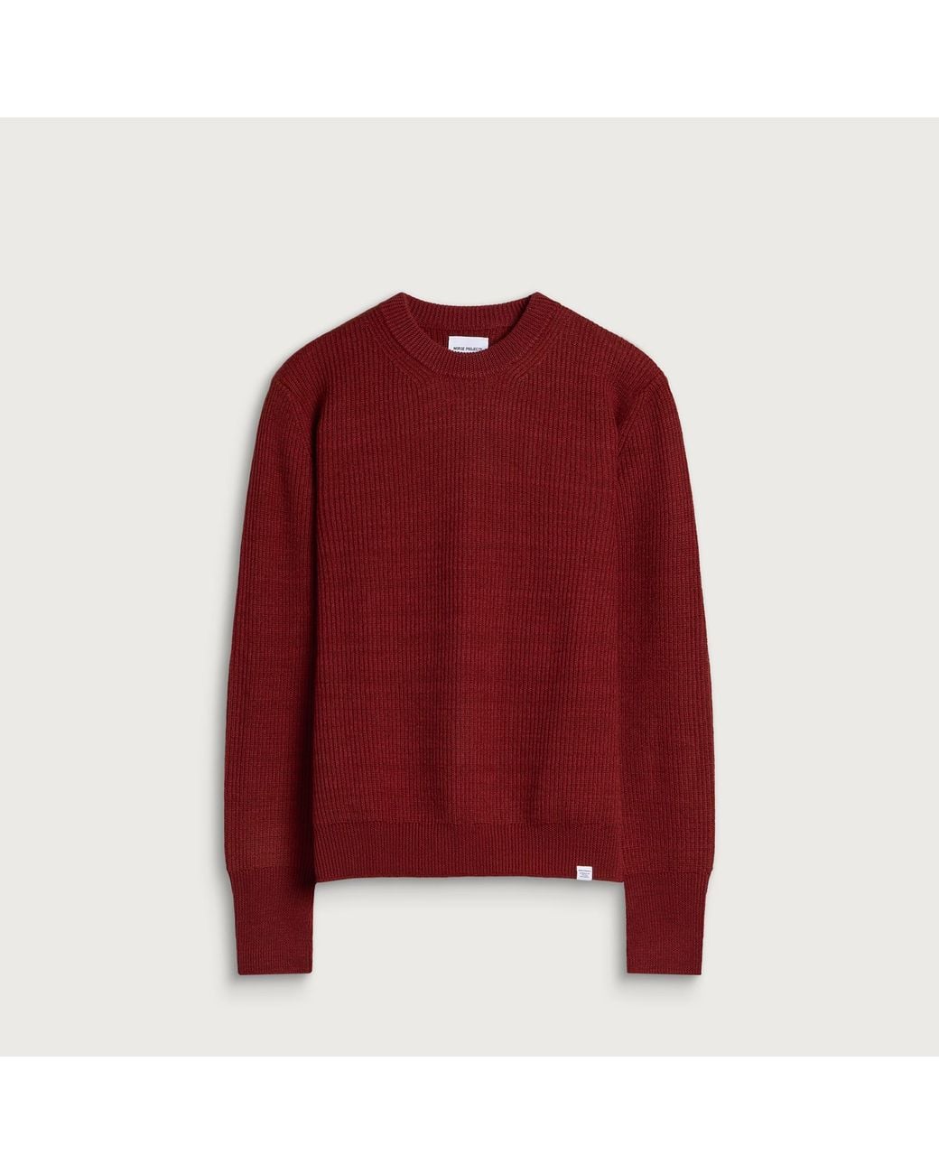 Norse Projects Red Henning Cotton Wool Rib Sweater for men