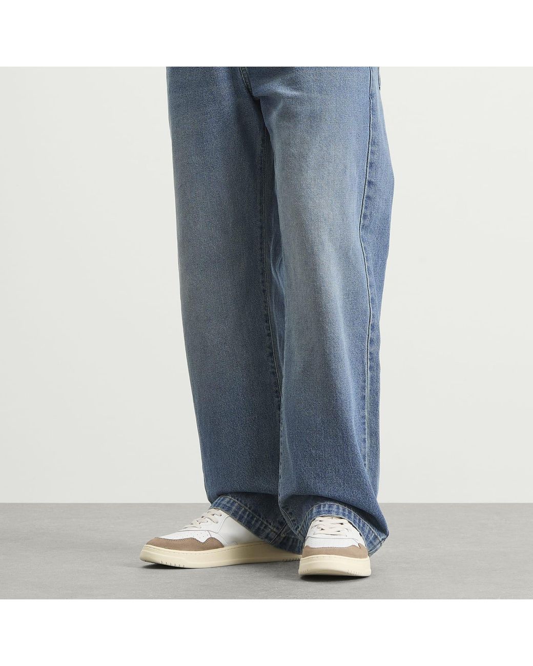 Autry White Medalist Low Leather Suede Sneakers for men