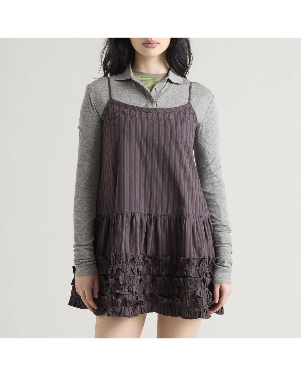 Damson Madder Gray Rio Mini Ruffle Dress