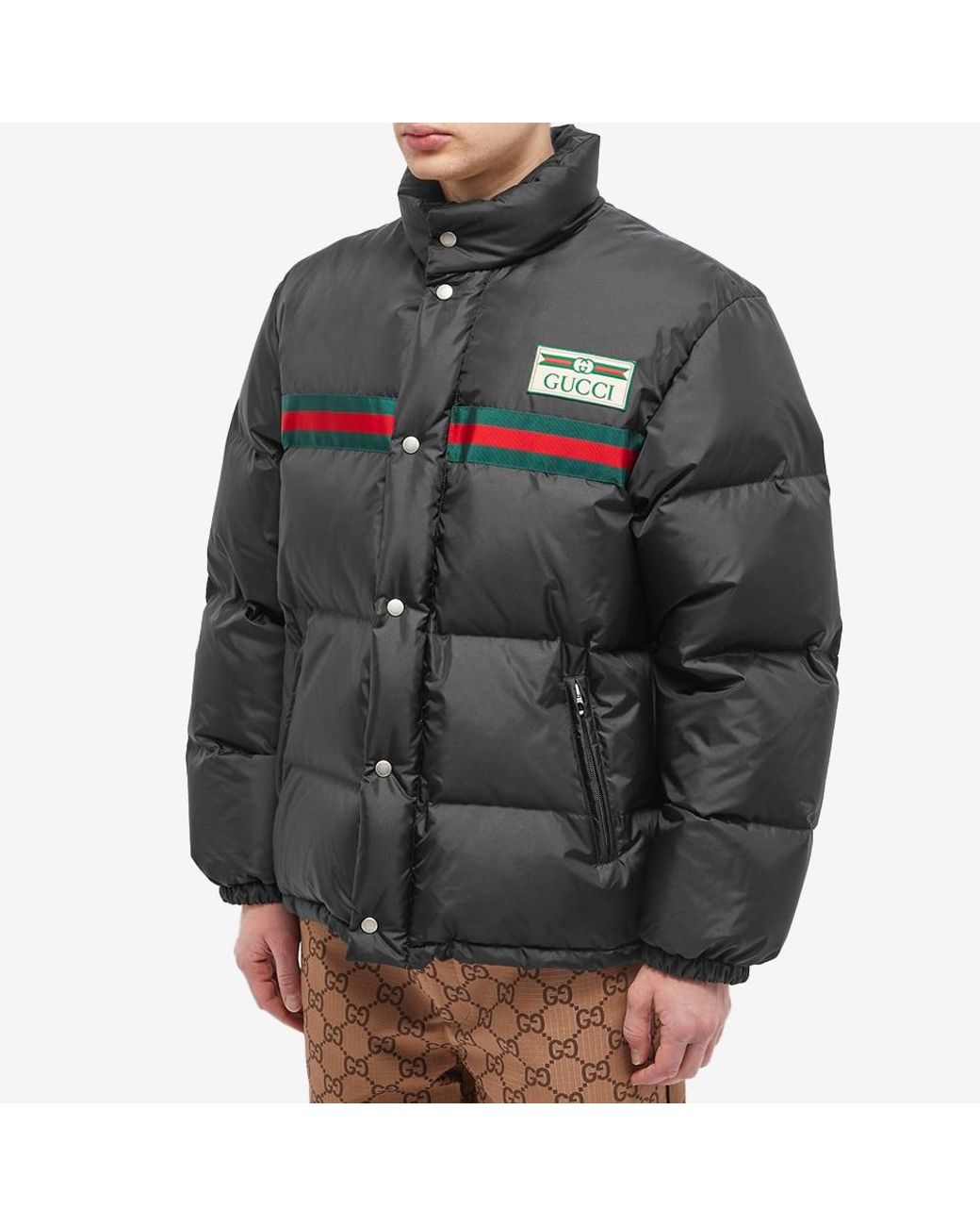 Gucci Grg Tape Down Parka Jacket in Gray for Men | Lyst