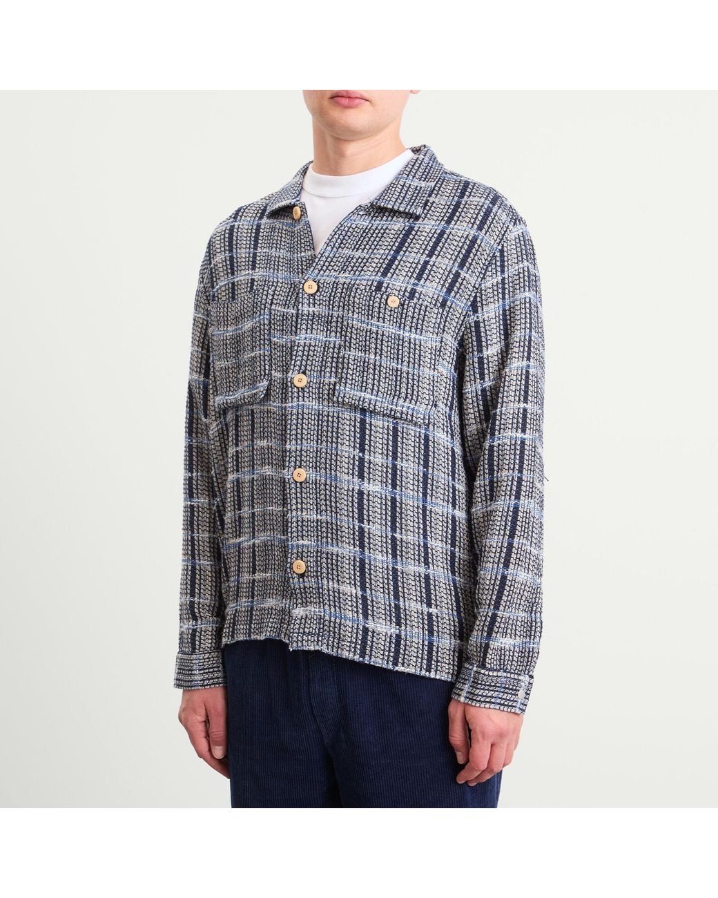 Folk Gray Patch Overshirt for men