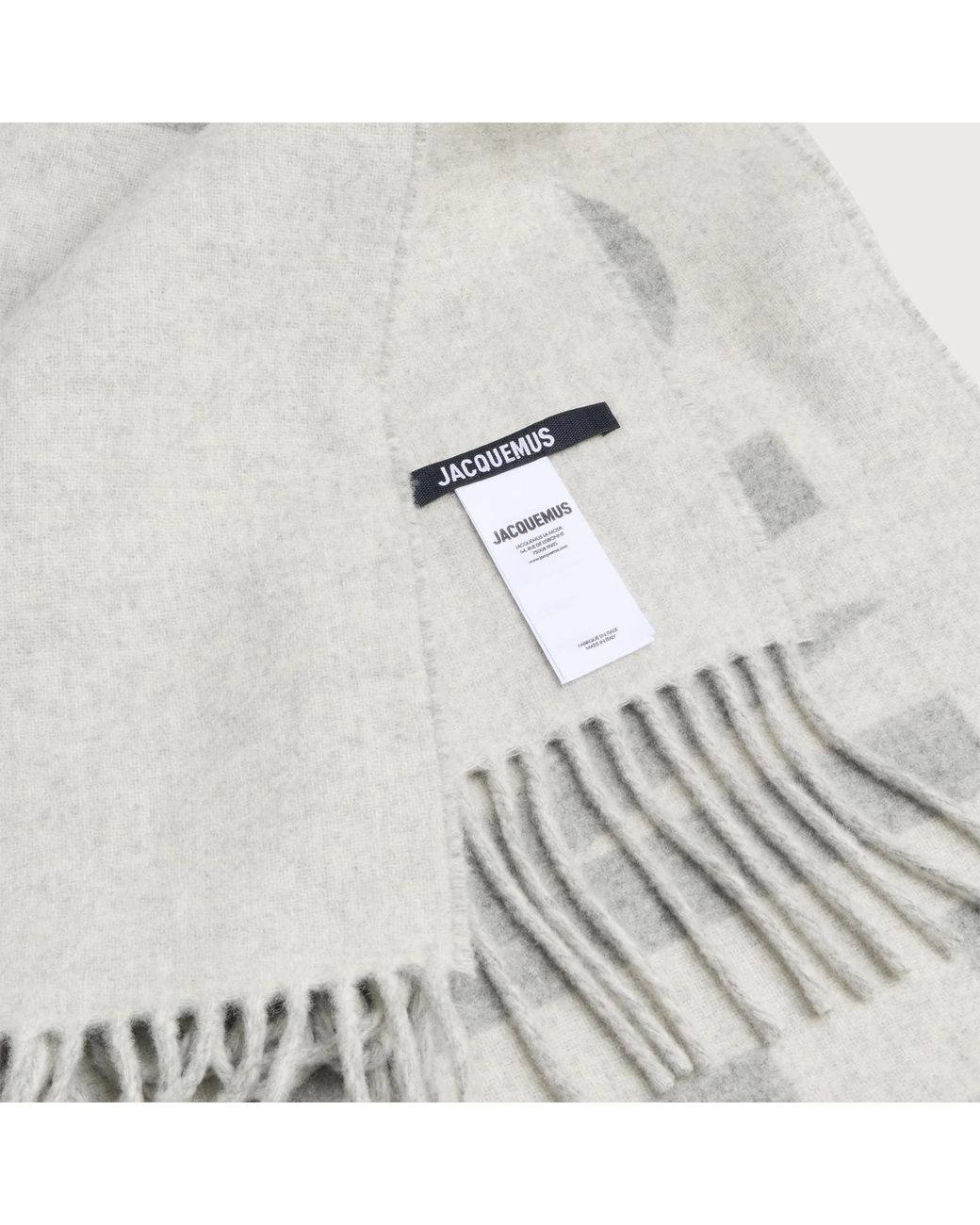Jacquemus White Logo Scarf for men