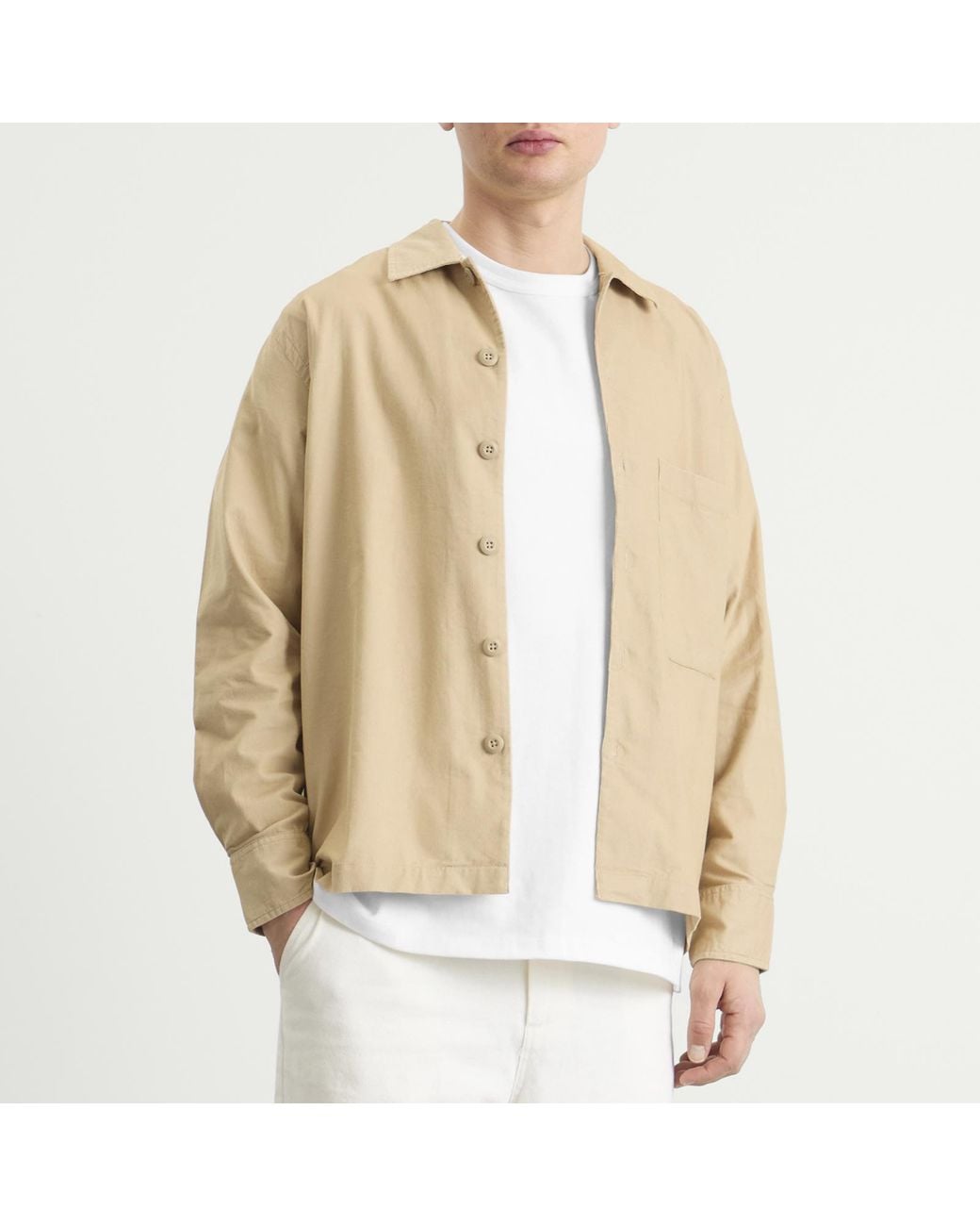 Universal Works Natural Fine Cord Fatigue Overshirt for men