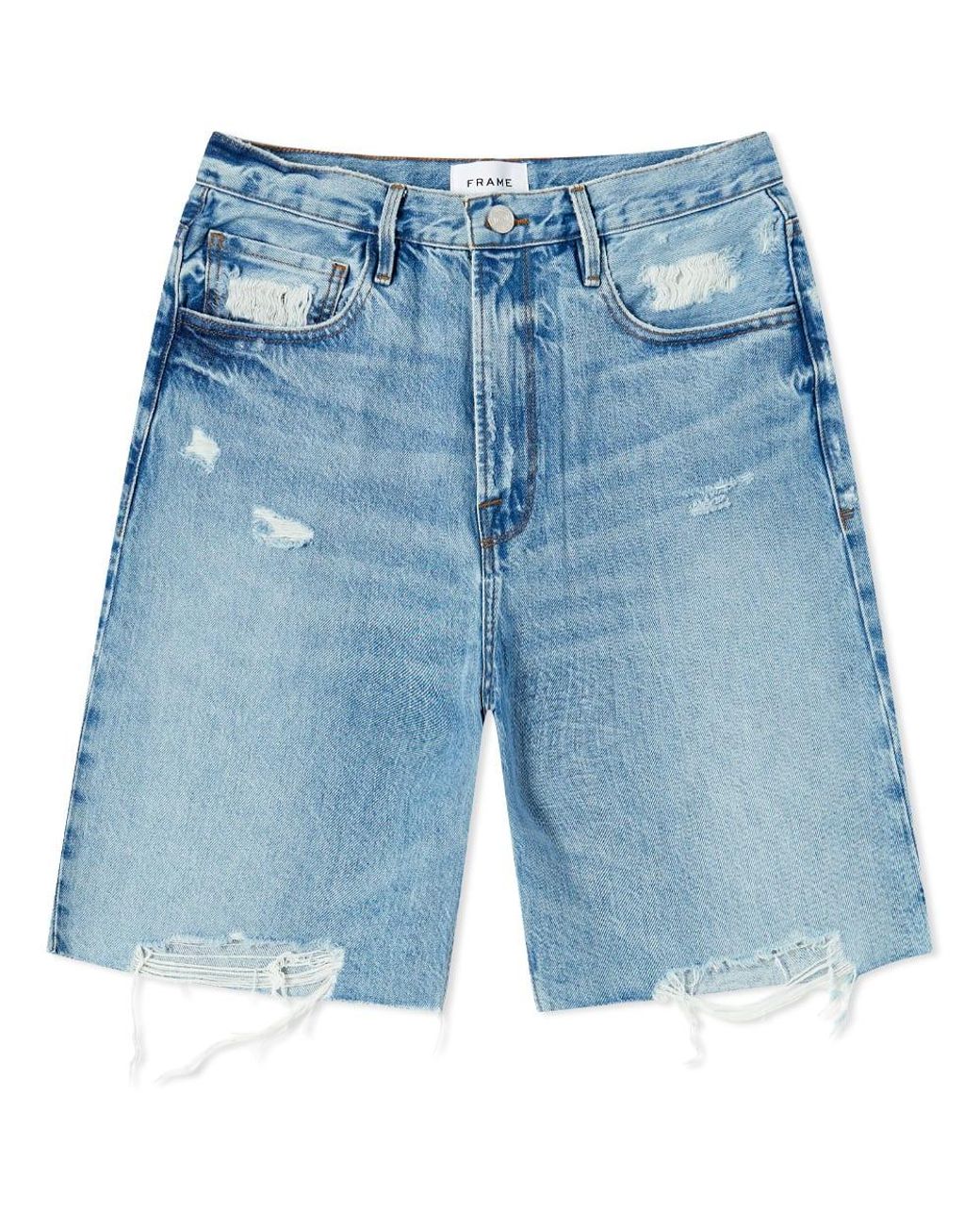 FRAME Cotton High Rise Bermuda Short in 