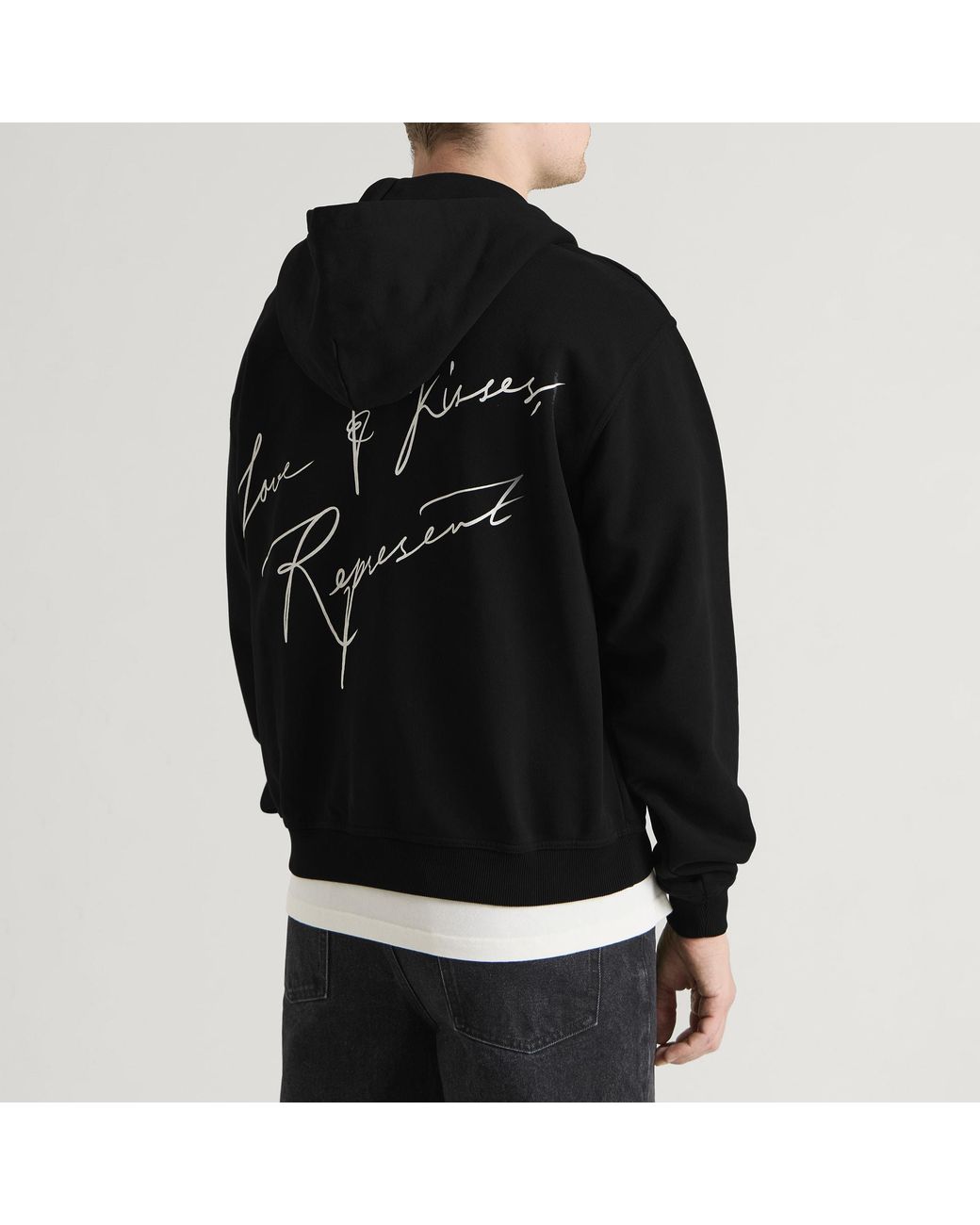 Represent Black Love And Kisses Zip Through Hoodie for men