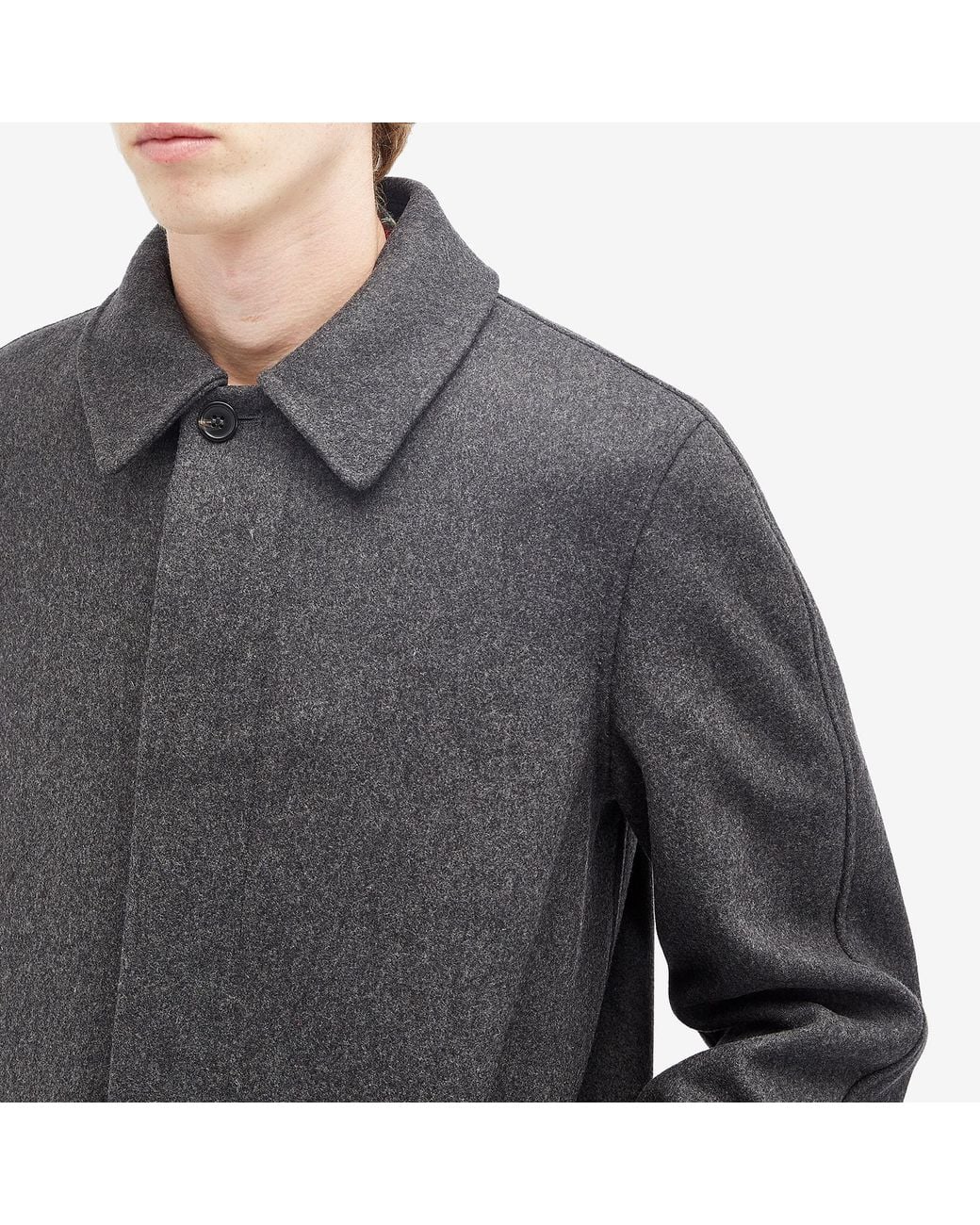 A.P.C. Auster Wool Mac in Black for Men | Lyst