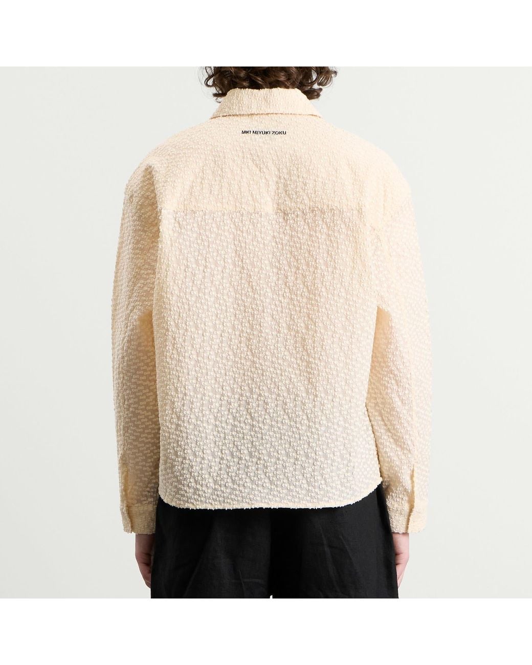 MKI Miyuki-Zoku Natural Ribbon Jacquard Box Dress Shirt for men