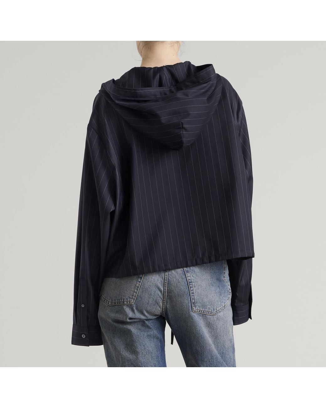 Acne Blue Sip Wool Pinstripe Shirt