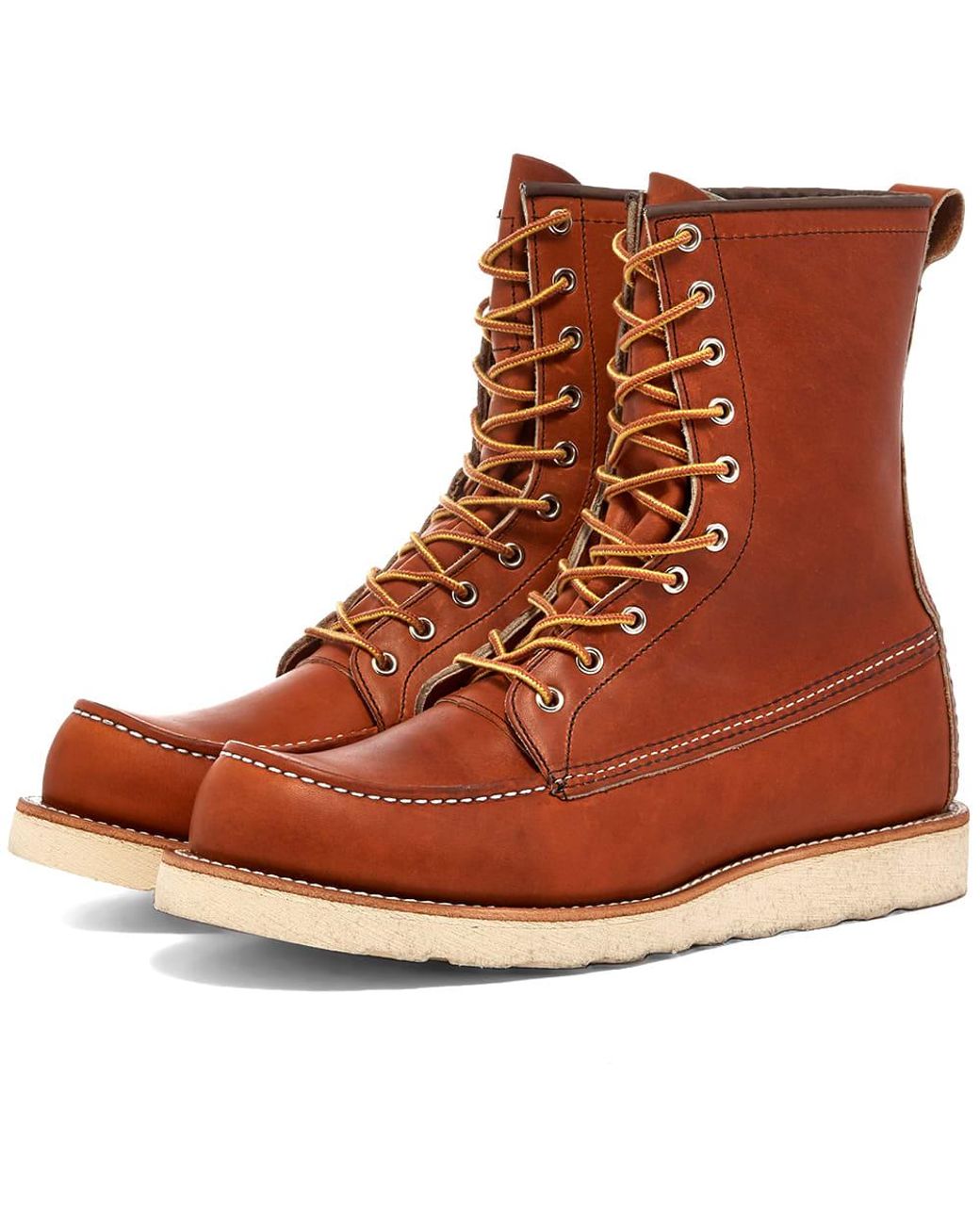 MSRP $320 RED WING Womens Classic Moc Legacy Leather Lace Up Boots Oro Brown