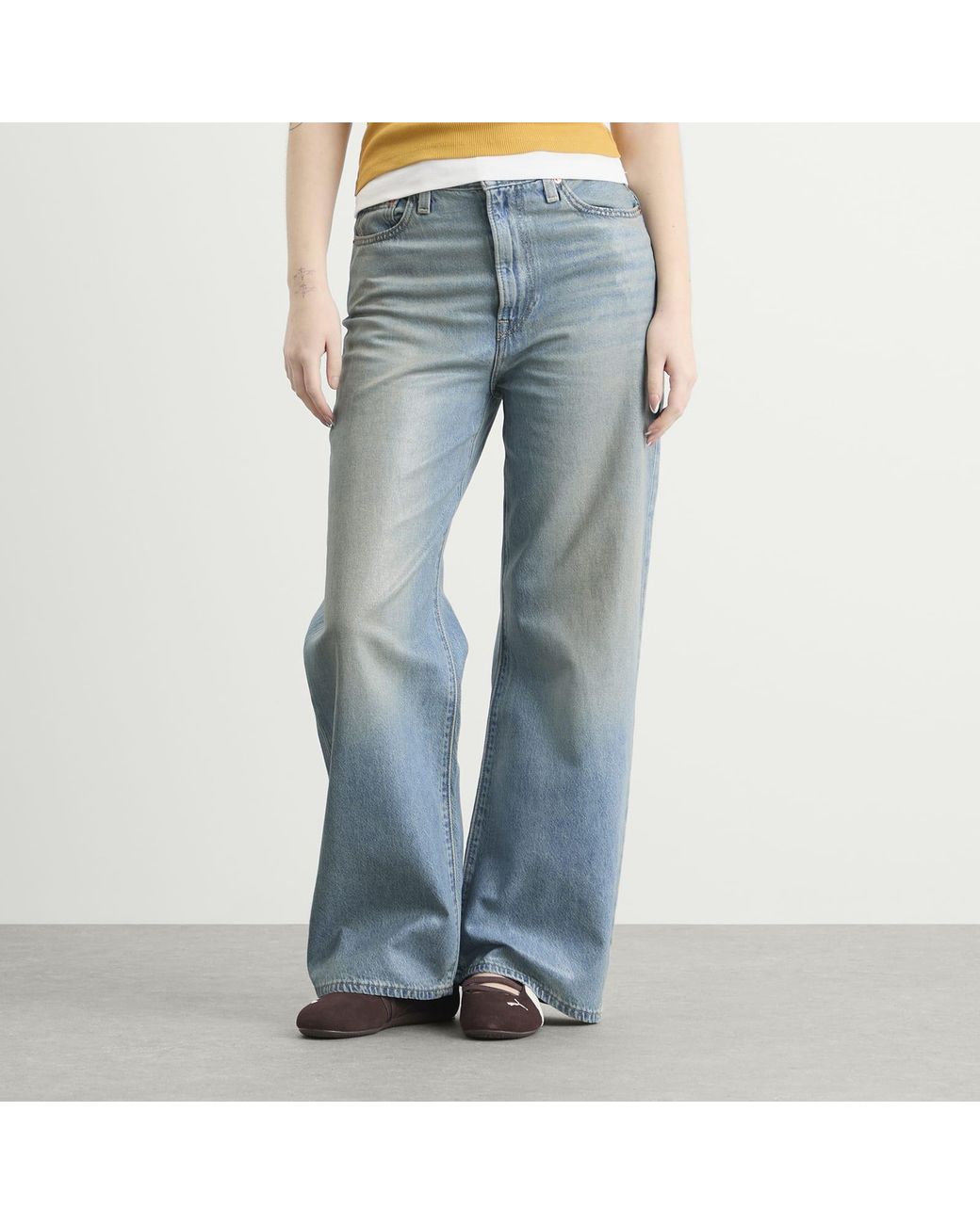 Levi's Blue Ribcage Wide Leg H223 Jeans