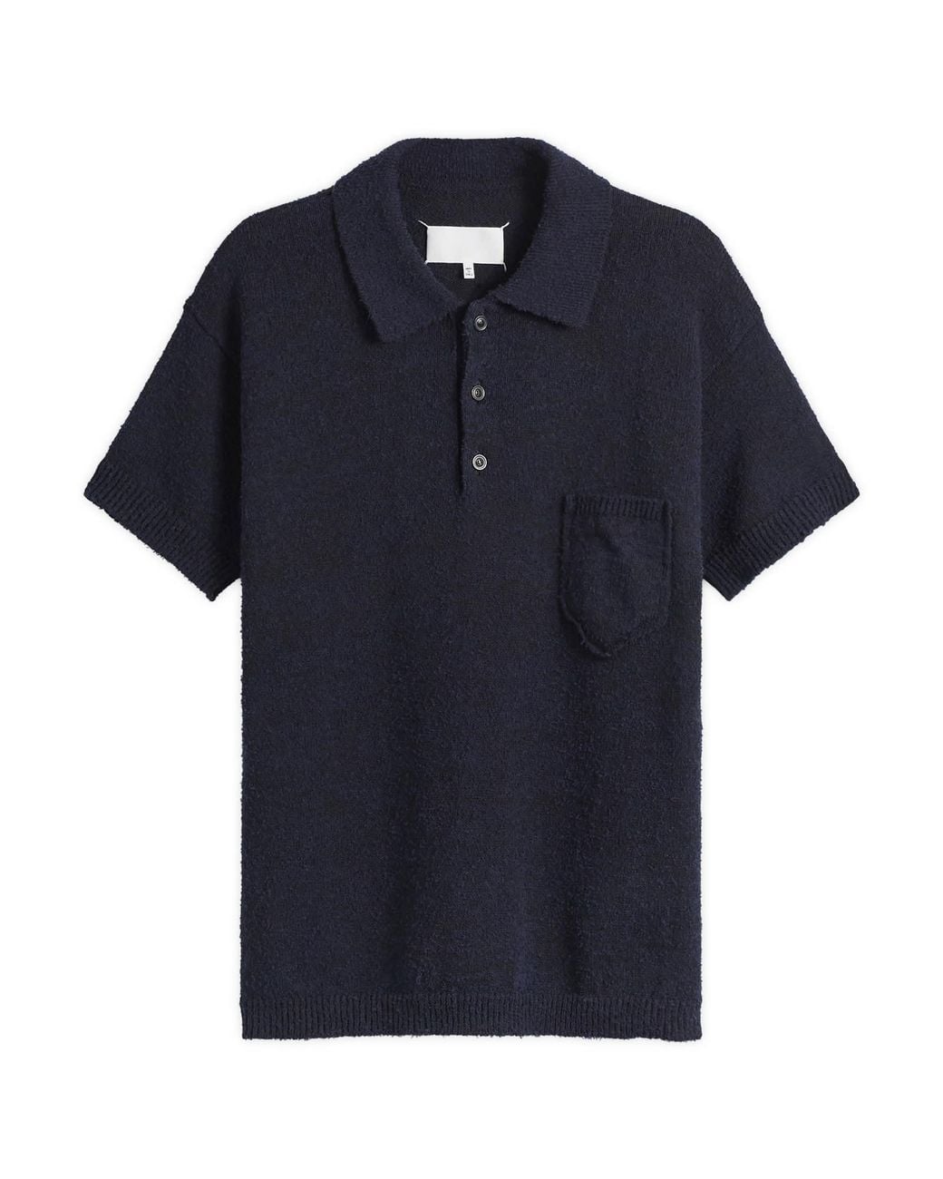Maison Margiela Blue Knitted Polo Shirt for men