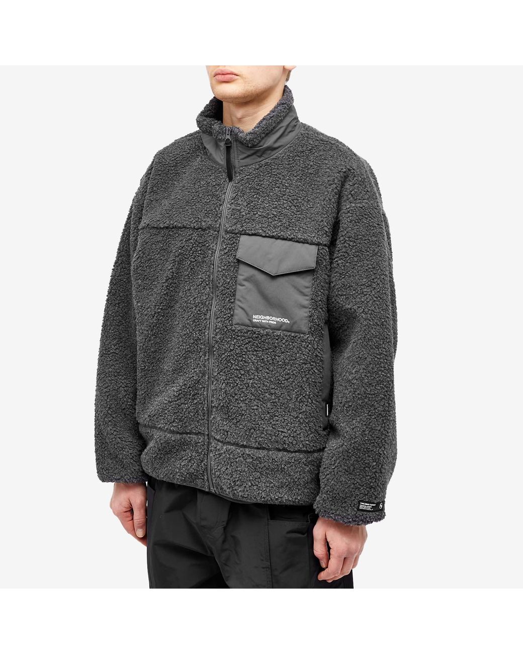 Neighborhood Boa Fleece Jacket in Grey for Men | Lyst UK 