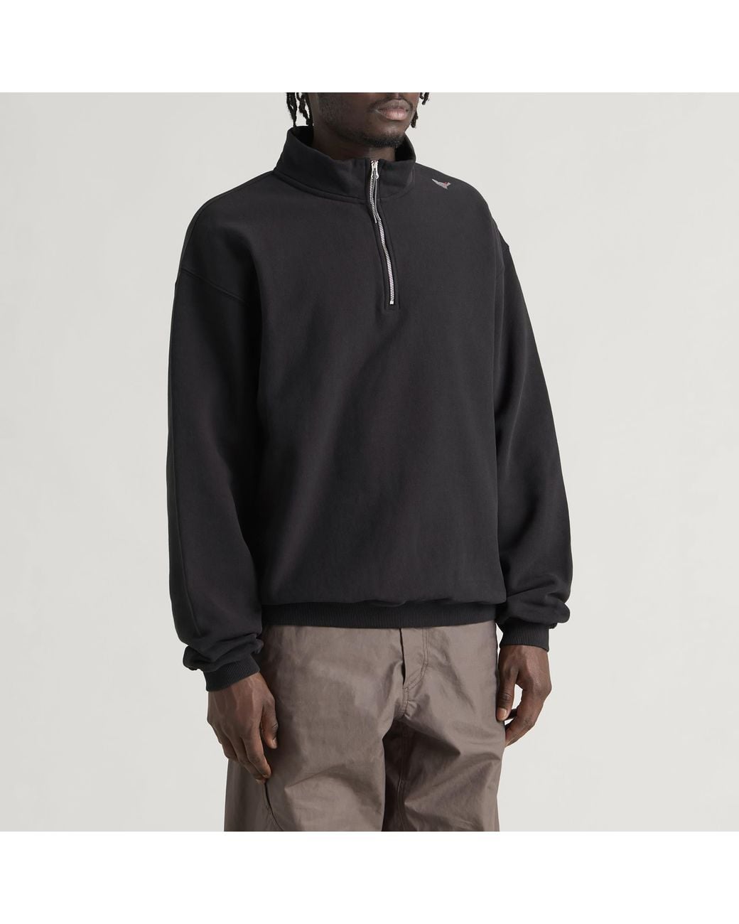Roa Black Logo Half Zip Sweater for men