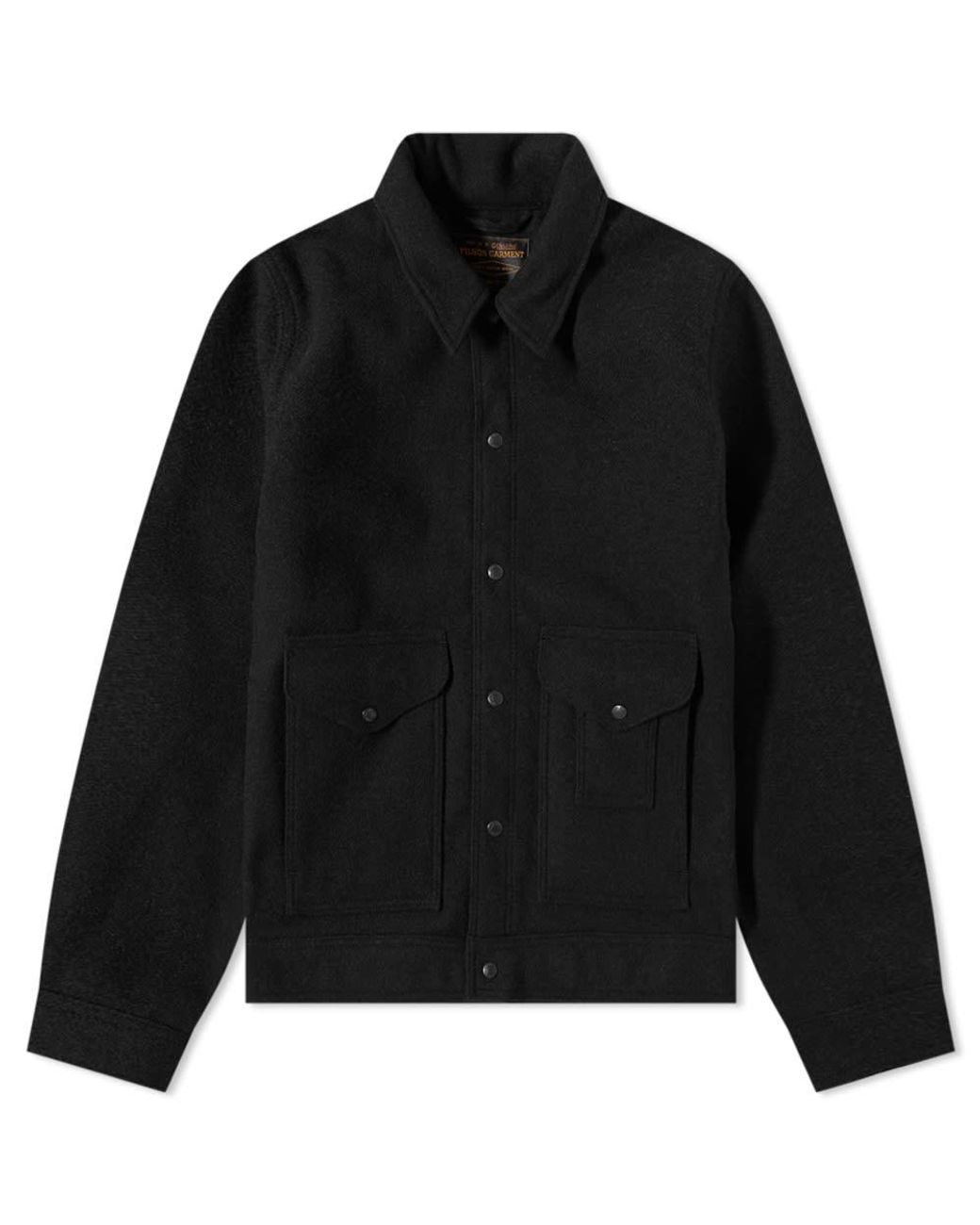 Filson Mackinaw Wool Work Jacket in Black for Men | Lyst