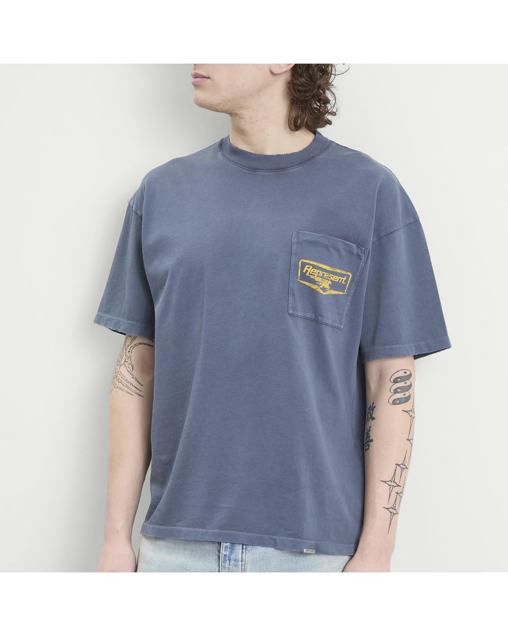Represent Blue Nothing Faster T-Shirt for men