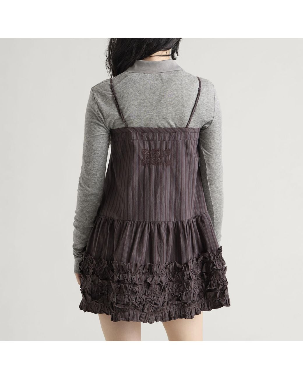 Damson Madder Gray Rio Mini Ruffle Dress