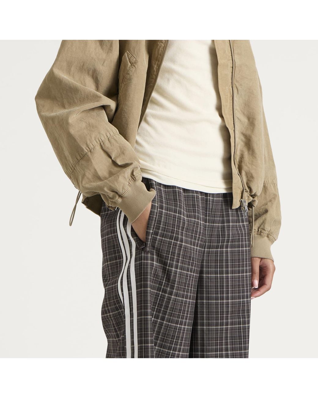 Adidas Gray Check Track Pant