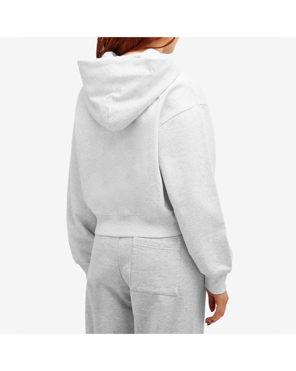 Sporty & Rich Vendome Resort Cropped Zip Hoodie in White | Lyst