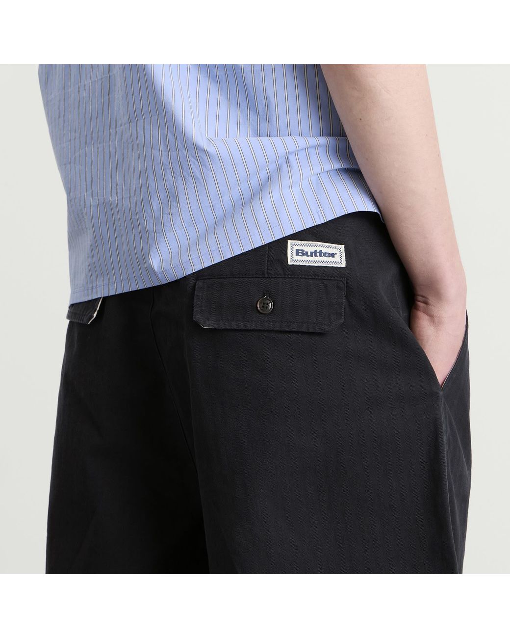 Butter Goods Black Pleated Shorts for men