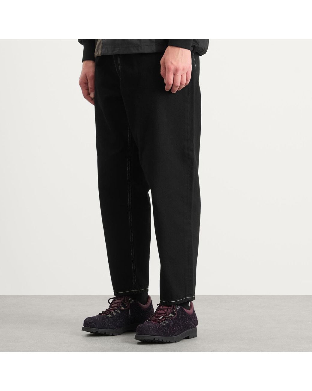 Beams Plus Wide Tapered Denim Jeans in Black for Men | Lyst UK
