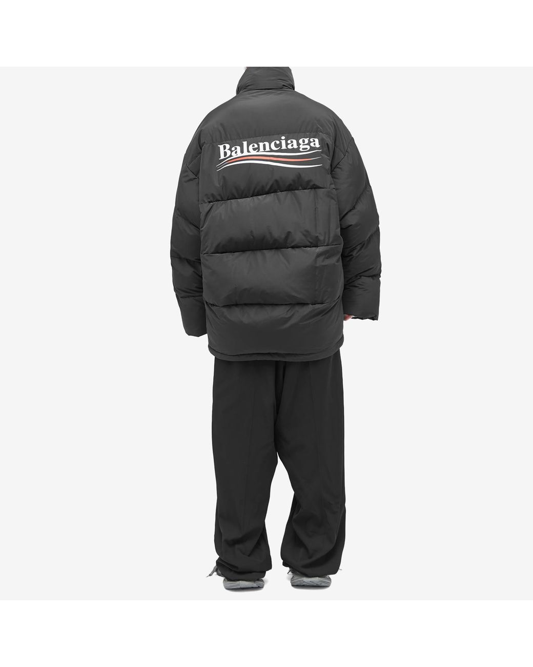 Balenciaga Political Campaign Puffer Jacket in Black for Men | Lyst UK