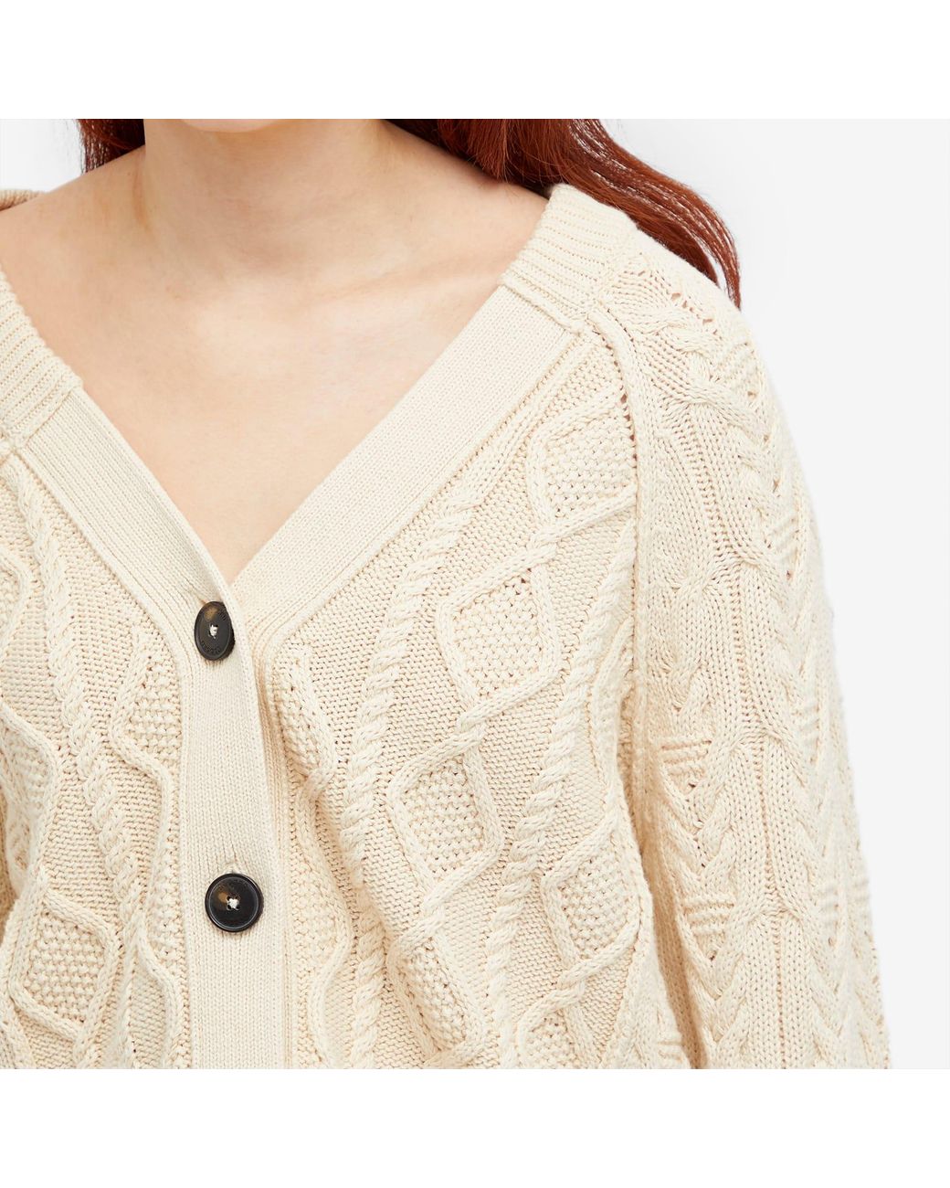Closed Natural Cable Knit Cardigan