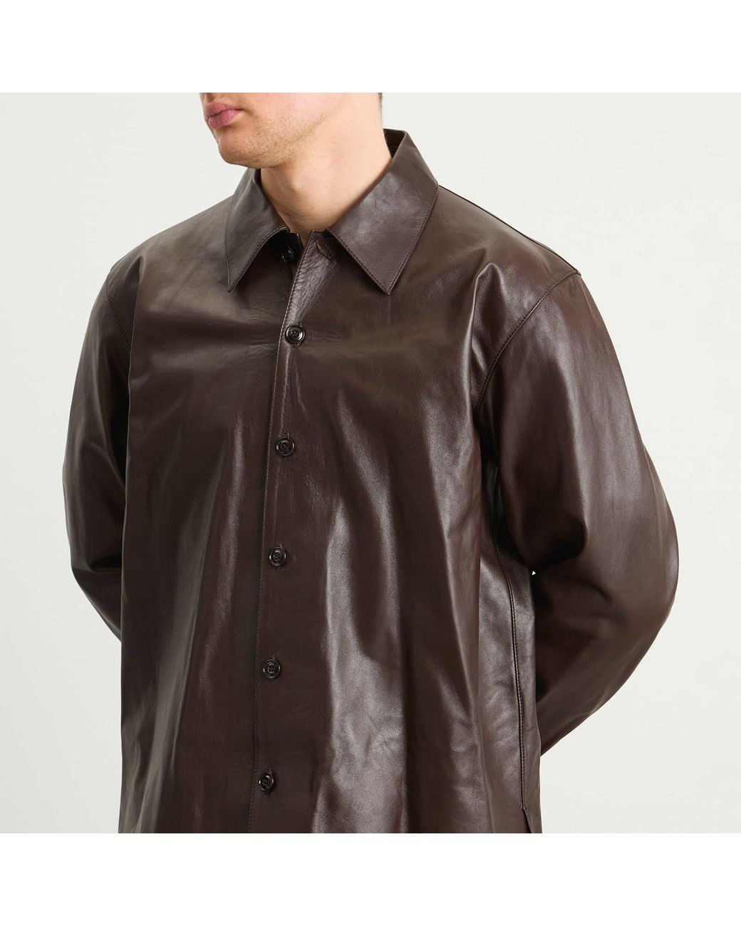 Weld Color Our Legacy Calfskin Leather Welding Shirt in Brown for Men | Lyst