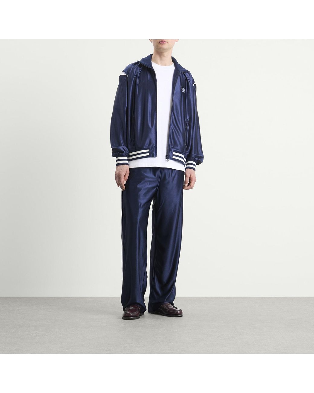 Needles Blue Sateen Track Pants for men