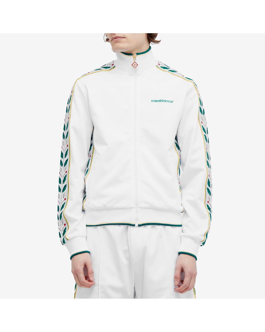 CASABLANCA Laurel Track Jacket in White for Men | Lyst CASABLANCA Laurel Track Jacket in White for Men | Lyst